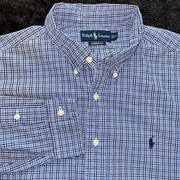 Lauren Ralph Lauren Other - Ralph Lauren Button Down Shirt Mens Size XL Blue Plaid Classic Fit Long Sleeve